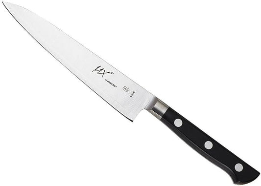 Mercer Culinary MX3 Premium San Mai VG-10 Steel Core Blade Petty Knife, 150mm 6 Inch,Black