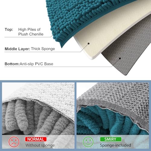 Smiry Bathroom Rugs 24X16, Luxury Chenille Extra Soft Absorbent Bath Mat