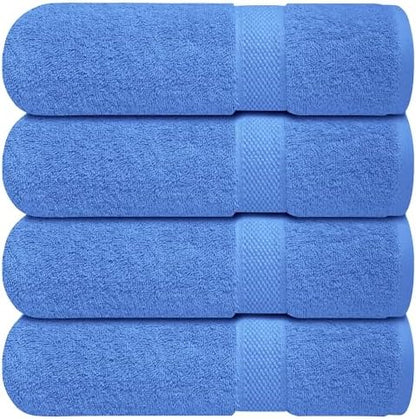 Infinitee Xclusives 100% Ring-Spun Cotton Bath Towels for Bathroom - Pack 4