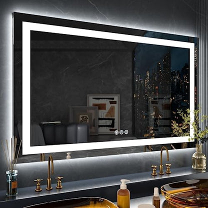LOAAO 72"X32" RGB LED Bathroom Mirror with Lights, UL Listed
