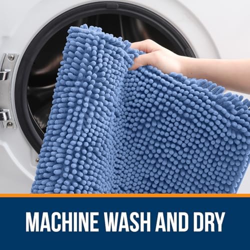 OLANLY Bathroom Runner Rugs 40x24, Extra Soft Absorbent Chenille Bath Rugs
