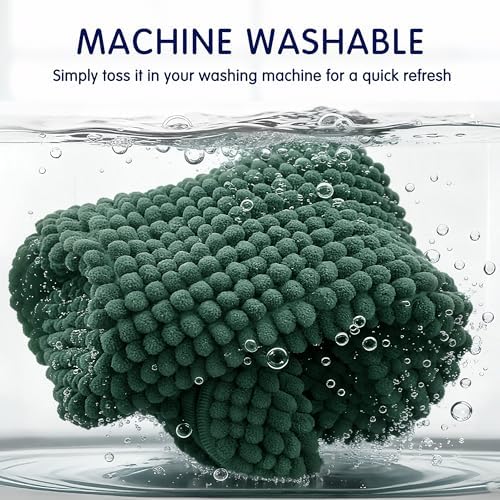SUBRTEX Bathroom Rugs, 20" x 32" Chenille Bath Rug Soft Short Plush Bath Mat Soft Shower Mat Water Absorbent Shower Mat Quick Dry Machine Washable, Celadon