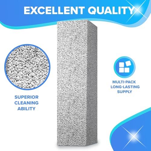 DISIWENE Pumice Cleaning Stone with Handle Toilet Bowl Cleaner Hard Water Ring Remover for Bath/Pool/Kitchen/Household Cleaning (6, 6 Pack (No Handle))