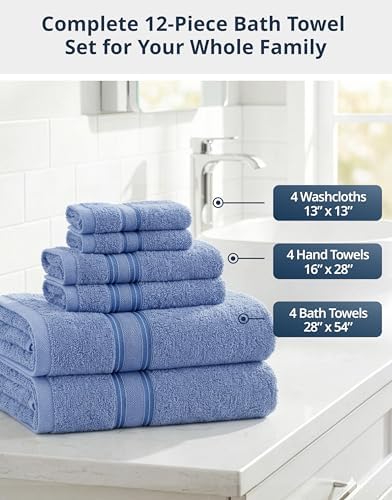 LANE LINEN Large Bath Towel Set Absorbent Quick Dry 100% Cotton - Allure