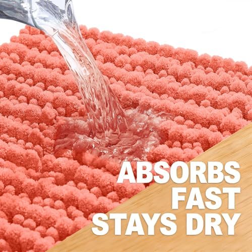 OLANLY Bathroom Runner Rugs 59x24, Thick Soft Absorbent Chenille Bath Rugs
