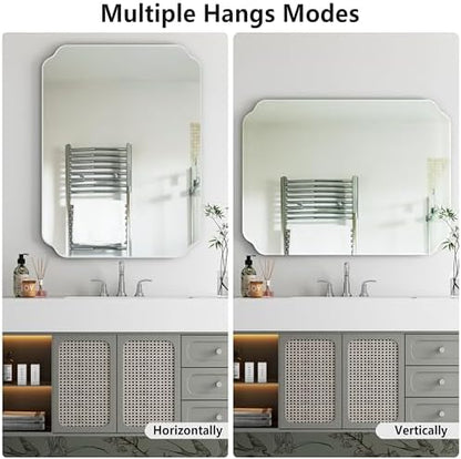 24x32 Inch Bathroom Mirrors for Over Sink, Frameless Mirrors for Wall