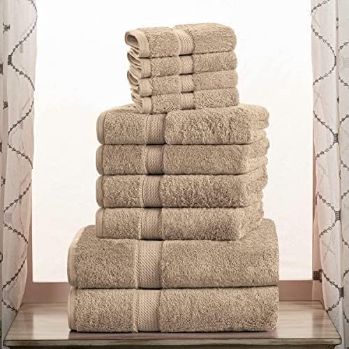 Superior Egyptian Cotton Ultra Plush & Absorbent, 10 Piece Set, Latte