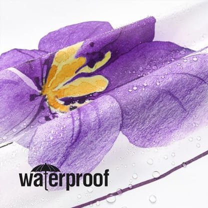 Gibelle Purple Yellow Watercolor Floral Fabric Shower Curtain, 72x72