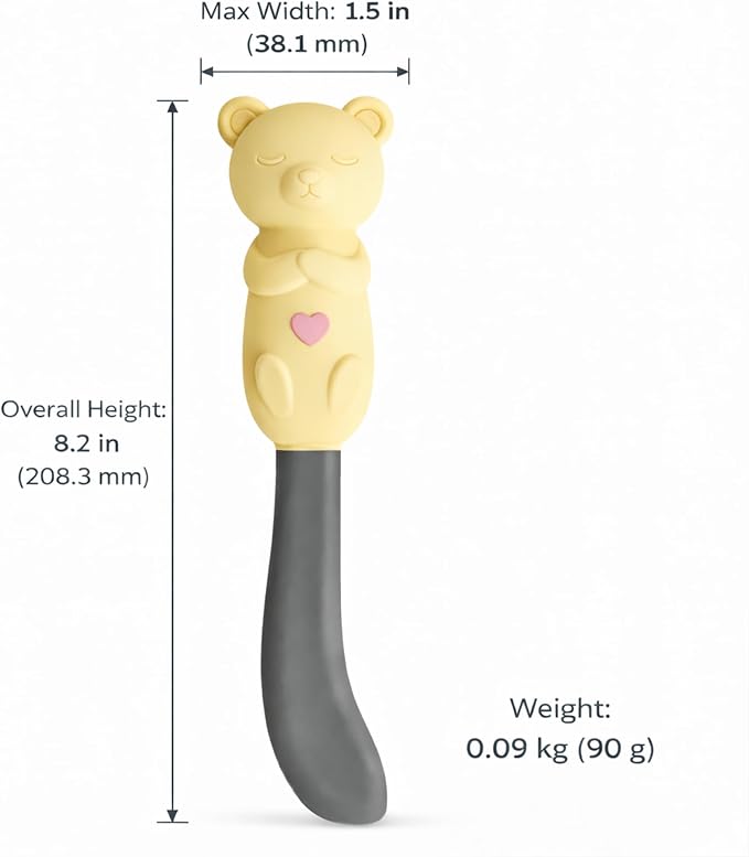 Jar Scraper Spatula - Silicone Scraper, Cute Kitchen Accessories, Unique Fun Cooking Kitchen Gadgets for Foodies - BPA-free & 100% Food Safe (Teddy - Yellow)