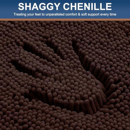 Smiry Bathroom Rugs 71X47, Luxury Chenille Extra Soft Absorbent Bath Mat