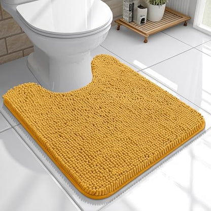 OLANLY Toilet Rugs U-Shaped 20x20, Soft Absorbent Chenille Contour Rugs