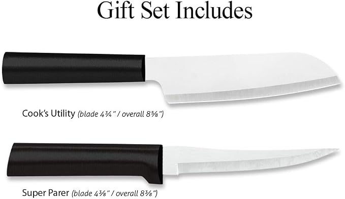 Rada Cutlery Cook’s Select Knife Gift Set (G253) 2-Piece Knife Set, Stainless Steel Blade, Black Handle