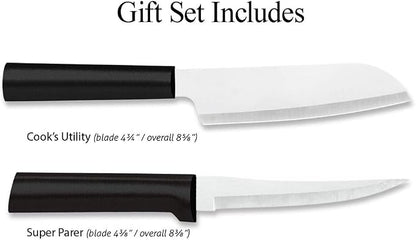 Rada Cutlery Cook’s Select Knife Gift Set (G253) 2-Piece Knife Set, Stainless Steel Blade, Black Handle