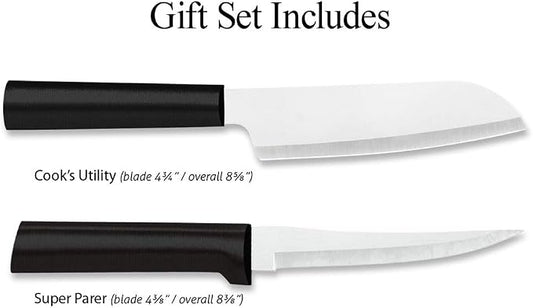 Rada Cutlery Cook’s Select Knife Gift Set (G253) 2-Piece Knife Set, Stainless Steel Blade, Black Handle