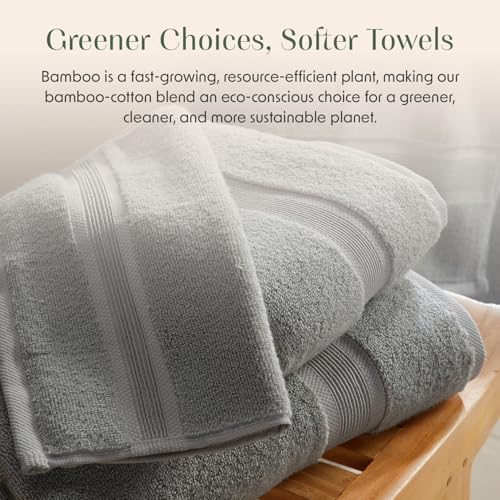Luxury Bamboo Rayon Oversized Bath Towel Set | 2-Pack | Ultra Soft | Carbon