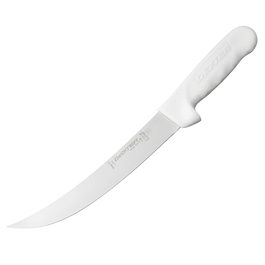 Dexter-Russell 8-inch Breaking Knife | High Carbon Steel Blade | White Polypropylene Handle | Professional-Grade Sani-Safe Series | S132N-8