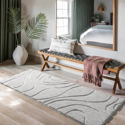 DEXDE Bathroom Rugs Runner Extra Long Mat for Bathroom Floor, 24x72 Gray