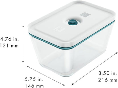 ZWILLING Fresh & Save Airtight Glass Food Storage Containers with Lids, Meal Prep Containers, Large, La Mer