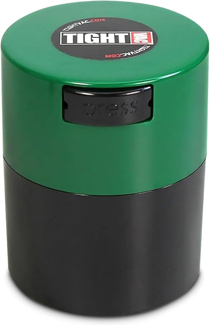 Tightvac - Premium Airtight Herb Storage Container - Holds ½ oz to 3 ounces - Keep Your Herbs and Dry Goods Fresh and Flavorful. Black Green