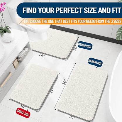 OLANLY Toilet Rugs U-Shaped 24x20, Soft Absorbent Chenille Contour Rugs