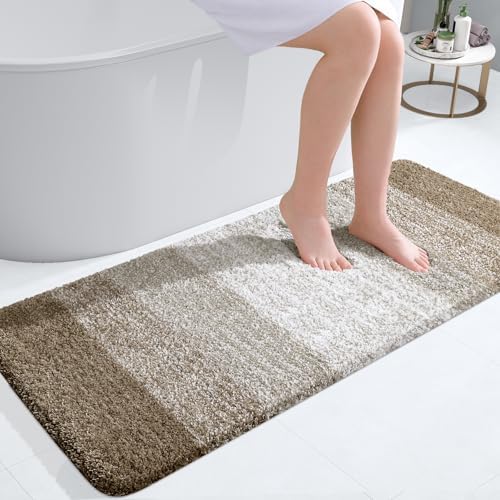 OLANLY Bathroom Runner Rug 47x20, Extra Soft Absorbent Microfiber Bath Rugs