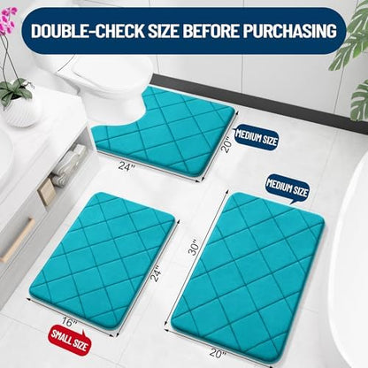 OLANLY Memory Foam Bath Mat 47x32, Ultra Soft and Absorbent Bathroom Rugs