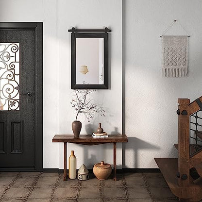 COGOOD Farmhouse Barn Door Mirror - 26 x 17 Black