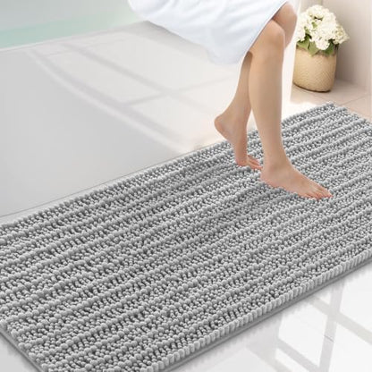 Smiry Bathroom Rugs 59X24, Extra Soft Rubber Backing Chenille Bath Mats