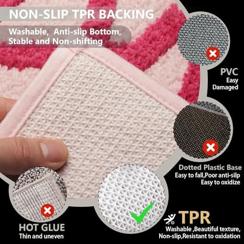 KOEXM Get Naked Bath Mat Pink Cute Bathroom Rugs 20" x 32"