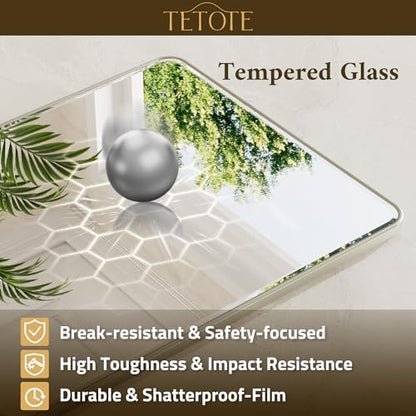 TETOTE Brushed Nickel Vanity Mirror for Bathroom 40 x 24 Beveled Edge Tempered Glass, Rounded Corner Rectangle Wall Mirror for Modern Bathroom, Living Room, Bedroom, Entryway