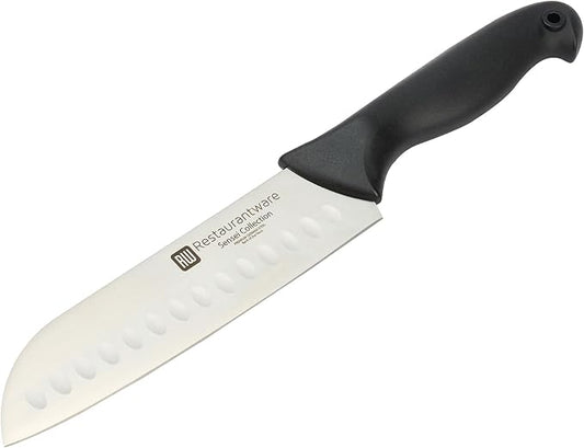 Restaurantware Sensei Back of the Haus - 7-inch Santoku Knife - Professional Chef's Kitchen Knife - Durable German Steel - Stain Resistant - With HACCP Coding For Food and Allergen Safety