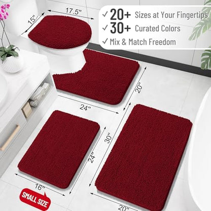OLANLY Large Bathroom Rugs 44x32, Extra Soft Absorbent Chenille Bath Rugs