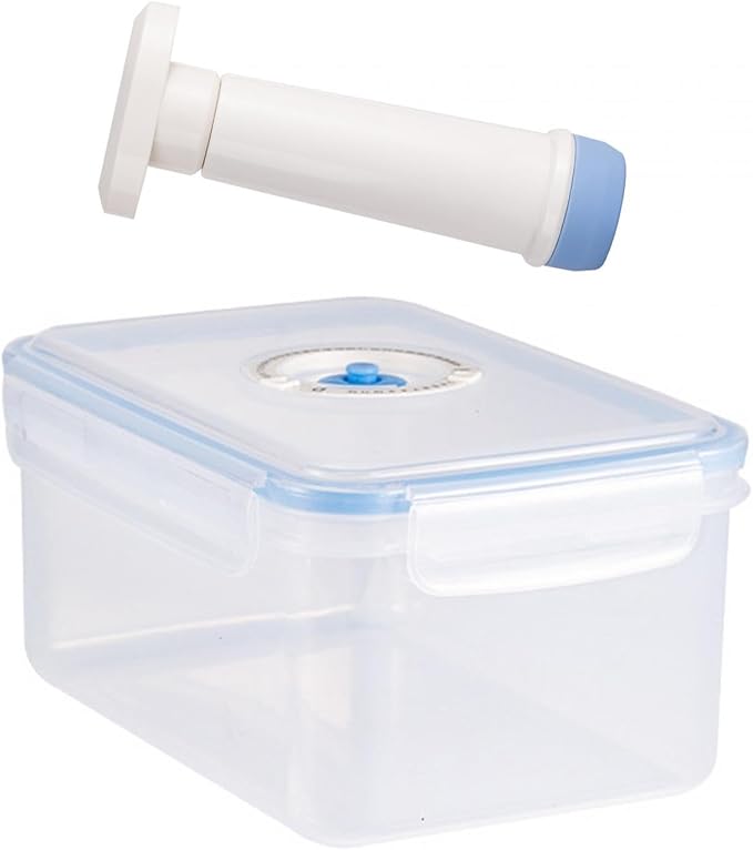 Vacuum Container Vacuum Seal Container Saver Food Sealed Container Fresh Keeping Box Food Storage Container for Dry Foods Fruits Salads, 2.2L