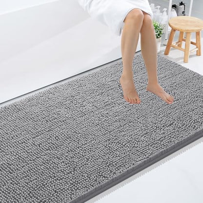 Smiry Bathroom Rugs 96X24, Luxury Chenille Extra Soft Absorbent Bath Mat