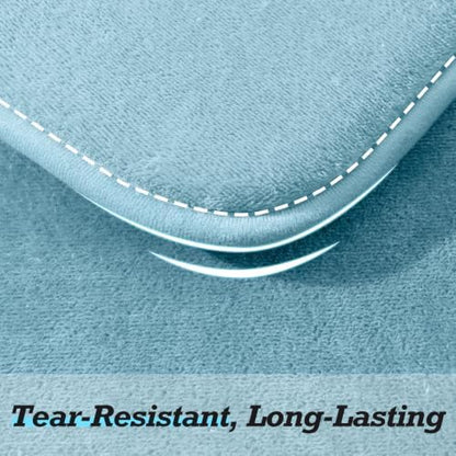 HUXMEYSON Bathroom Rugs Sets 2 Piece, Non-Slip & Quick Dry Bath Mat Set, Ultra Soft Velvet Bath Rugs for Bathroom, Toilet and Shower Floor, Lake Blue