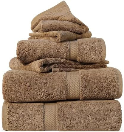 SUPERIOR Egyptian Cotton Ultra Plush & Absorbent, 6 Piece Set, Latte