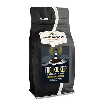 Fresh Roasted Coffee, Fog Kicker Whole Bean Coffee, Light Roast, Kosher, 12 oz