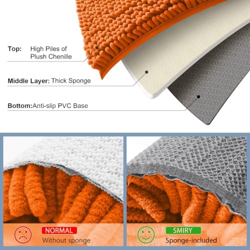 Smiry Bathroom Rugs 30X20, Luxury Chenille Extra Soft Absorbent Bath Mat