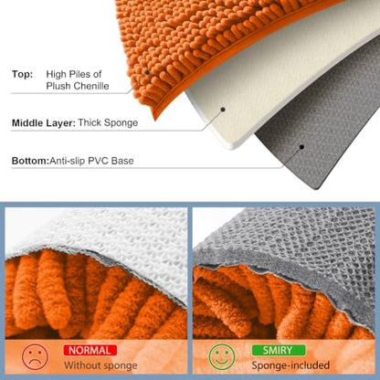 Smiry Bathroom Rugs 30X20, Luxury Chenille Extra Soft Absorbent Bath Mat