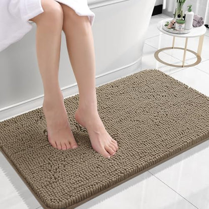 OLANLY Small Bathroom Rugs 24x16, Extra Soft Absorbent Chenille Bath Rugs