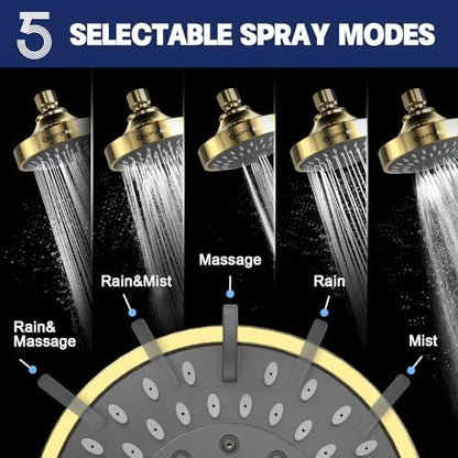 High Pressure Shower Head, HOPOPRO 5-Mode Fixed Showerhead, NBC Recommended
