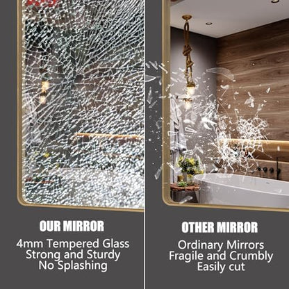 22x30 Inch Brushed Gold Bathroom Mirror