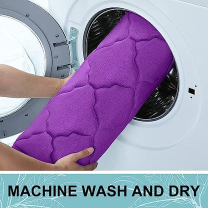OLANLY Memory Foam Toilet Rugs U-Shaped 24x20, Soft Bath Mat, Purple
