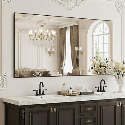 FICTOR Bathroom Vanity Mirror for Over Sink, 55" x 30", Black