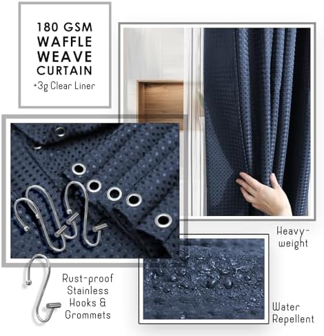 Clara Clark Bathroom Set, Shower Curtain Set, Bathroom Accessory Set