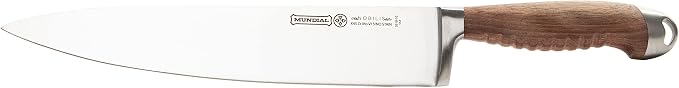 Mundial Nobilis Series, 10-Inch Chef’s Knife - Stainless Steel Blade with Ergonomic Wood Handle, Ideal for Cutting Meats, Durable & Corrosion-Resistant