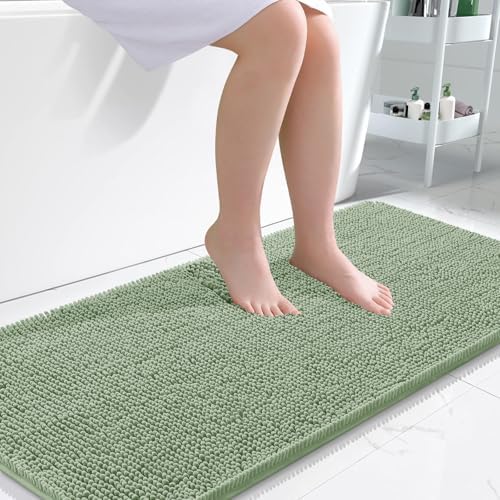 OLANLY Bathroom Runner Rugs 47x24, Extra Soft Absorbent Chenille Bath Rugs