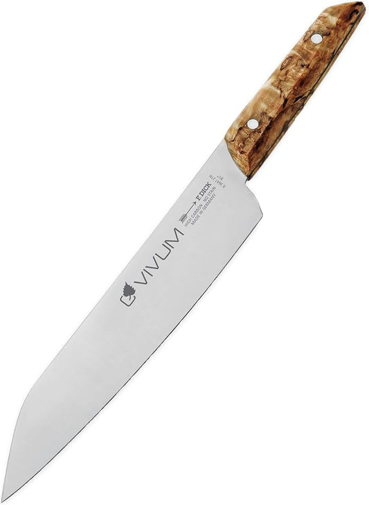 F. DICK – VIVUM Chef Knife – Allround Knife with 8.2" blade & 58 HRC - Ideal for meat, fish & vegetables - Stainless steel - Ultra sharp - Birchwood handle – Made in Germany