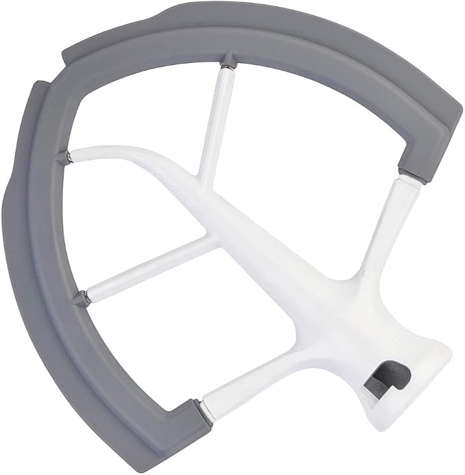 Roabertic Flex Edge Beater for KitchenAid Bowl-Lift Stand Mixer - 6 Quart Flat Beater Paddle with Flexible Silicone Edges