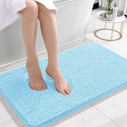 OLANLY Small Bathroom Rugs 24x16, Extra Soft Absorbent Chenille Bath Rugs